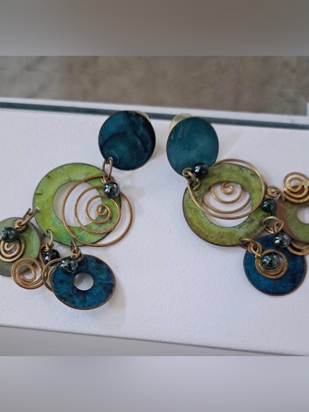 Brass Spiral Earrings